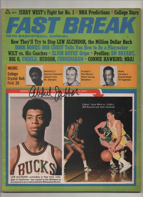 1970 Basketball Annual Fast Break-How they'll Try to Stop Lew, The Million Dollar Buck - Signed by Kareem Abdul-Jabbar