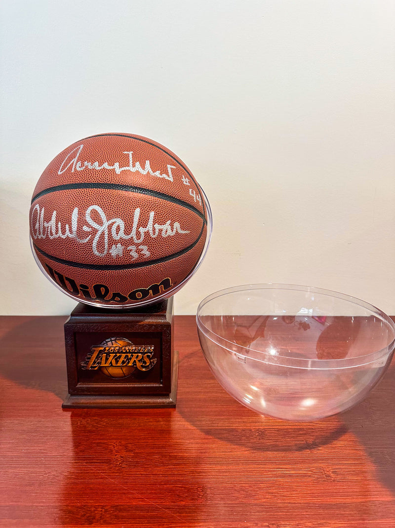 Kareem Abdul Jabbar & Jerry West Autographed NCAA Basketball [1 of 1 Ball]