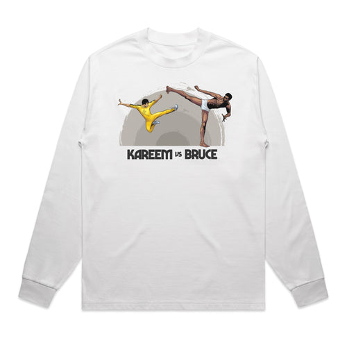 Kareem vs. Bruce - Kicks LS T-Shirt (White)