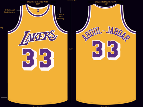 Kareem Abdul-Jabbar Los Angeles Lakers Replica Jersey T-Shirt