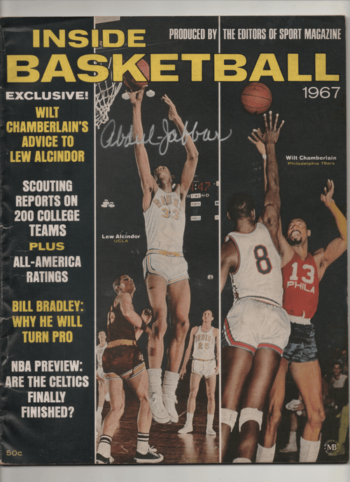 1967 Inside Basketball-Produced By The Editors Of Sport Magazine "Wilt Chamberlain's Advice To Lew Alcindor"  Signed Kareem Abdul Jabbar