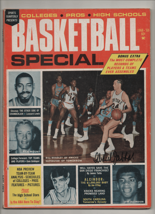 1968 Sports Quarterly Presents: Colleges-Pros-High Schools Basketball Special-Alcindor: The $1,000,000 Baby - Signed Kareem Abdul-Jabbar