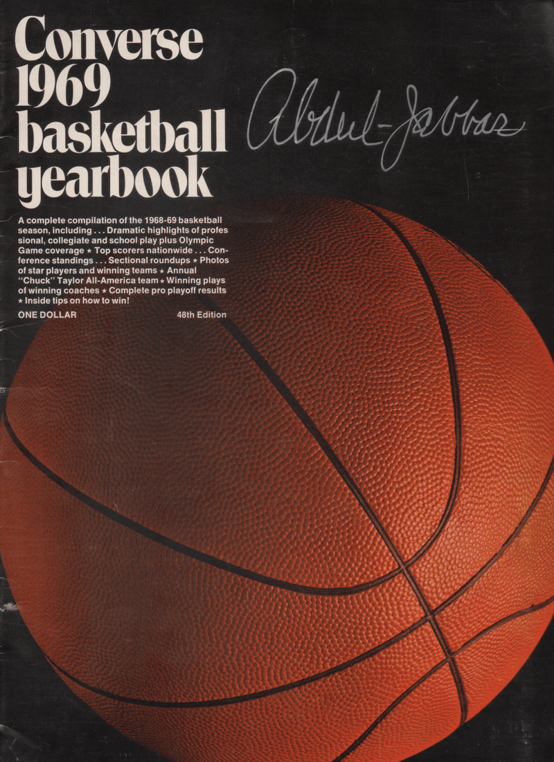 1969 Converse Basketball Yearbook - Signed Kareem Abdul Jabbar