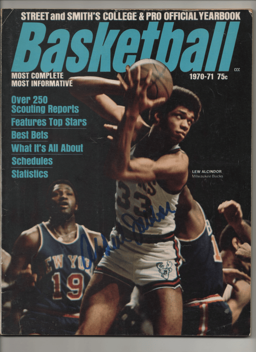 1970-71 Street and Smith College & Pro Official Yearbook Basketball-Lew Alcindor - Signed by Kareem Abdul-Jabbar