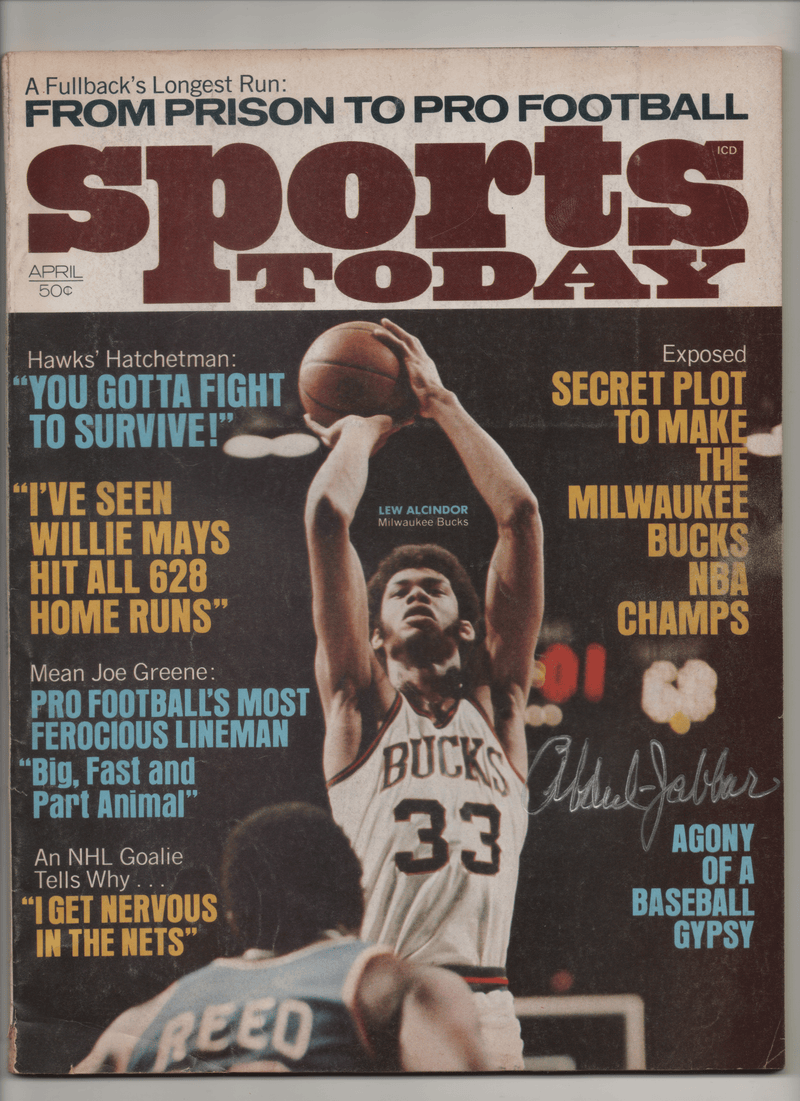 1971 Sports Today - Exposed: Secret Plot to Make The Milwaukee Bucks NBA Champs from Kareem Abdul Jabbar's personal collection.  Signed Kareem Abdul Jabbar