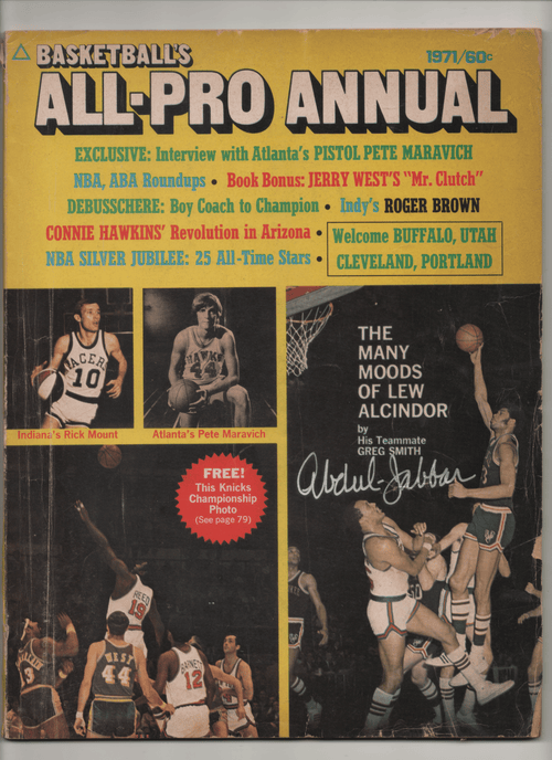 1971 Basketball's All-Pro Annual-The Many Moods of Lew Alcindor - Signed by Kareem Abdul-Jabbar