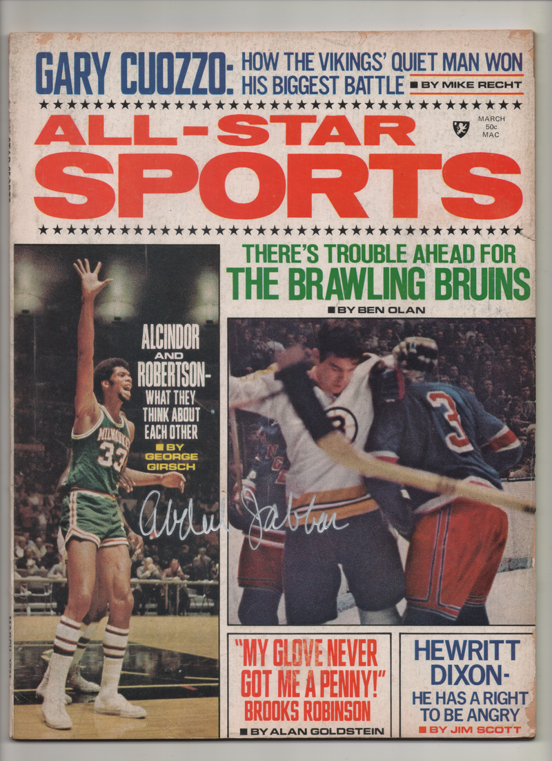 1971 All-Star Sports-Alcindor and Robertson: What They Think of Each Other - Signed by Kareem Abdul-Jabbar
