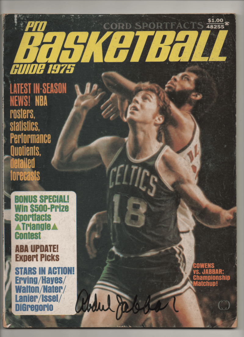 1975 Cord Sportfacts Pro Basketball Guide- Signed Kareem Abdul Jabbar