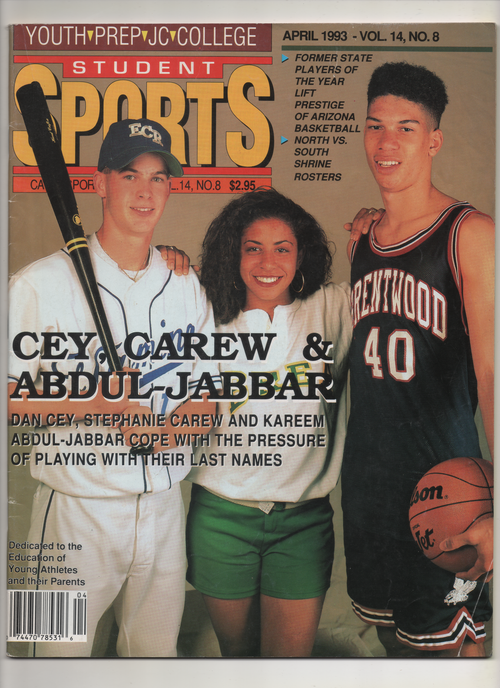 1993 Student Sports Youth-Prep-JC-College "Cey, Carew & Abdul Jabbar" From The Personal Collection of Kareem Abdul Jabbar