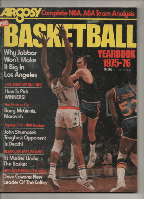 1975-76 Argosy Pro Basketball Yearbook "Why Jabbar Won't Make It Big In Los Angeles"