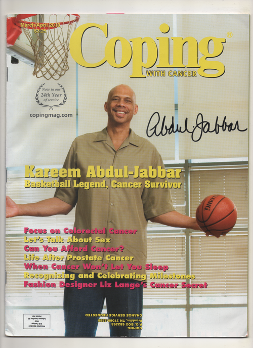 2010  Coping With Cancer Magazine "Kareem Abdul Jabbar, Basketball Legend, Cancer Survivor" Signed Kareem Abdul Jabbar