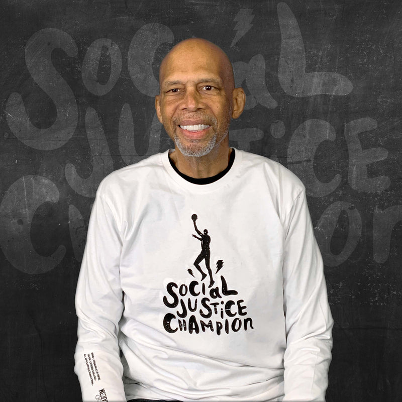 Limited Edition "Social Justice Champion" L/S Crewneck Tee - White - Preorder Now!
