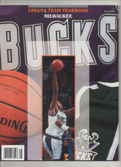 1993-94 Milwaukee Bucks Team Yearbook "Bucks Retire #33" From The Personal Collection of Kareem Abdul Jabbar