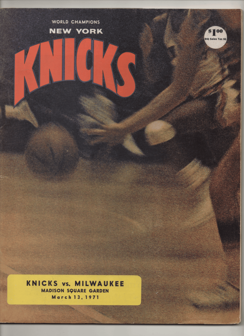 1971 Knicks vs. Milwaukee Game Program