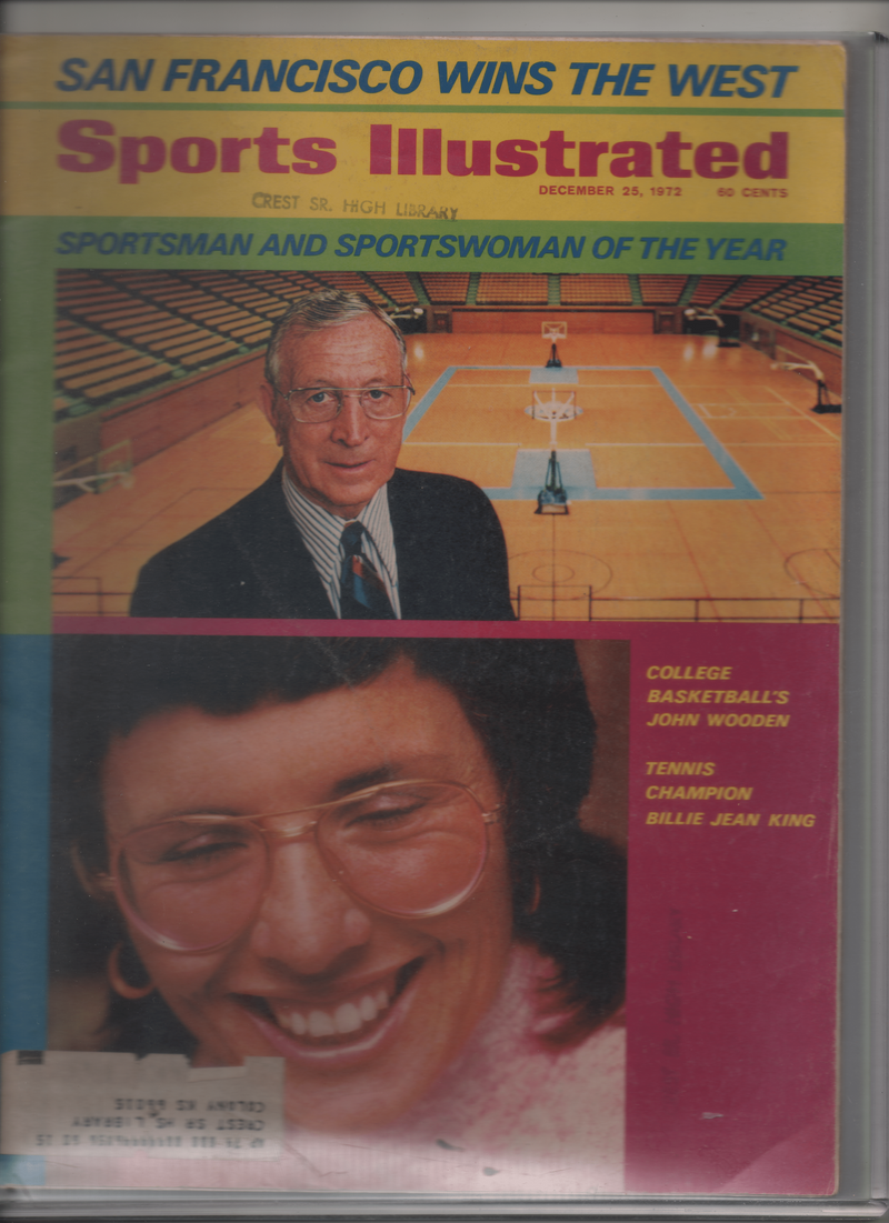1972 Sports Illustrated "Sports Man And Sports Woman Of The Year: Coach Wooden & Billie Jean King" From The Personal Collection of Kareem Abdul Jabbar