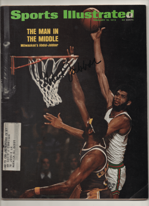 1973 Sports Illustrated "The Man In The Middle Milwaukee's Abdul-Jabbar" - Signed Kareem Abdul Jabbar