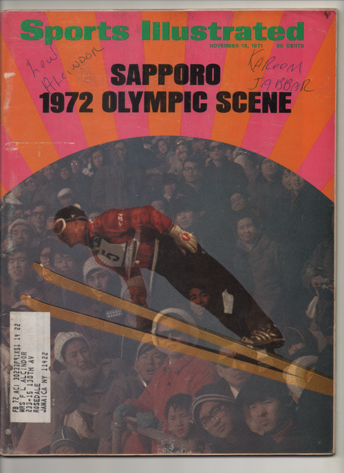 1972 Sports Illustrated "Sapporo Olympic Scene" Signed Lew Alcindor and Kareem Abdul Jabbar