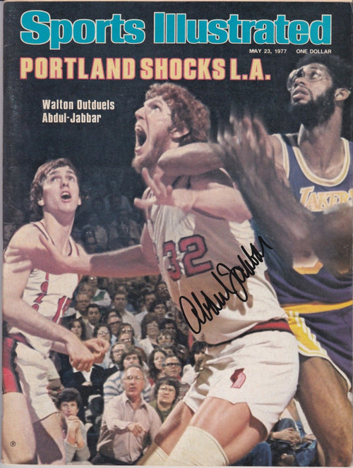 [1 of 1] 1977 Sports Illustrated Magazine-Portland Shocks L.A. - Signed by Kareem Abdul-Jabbar