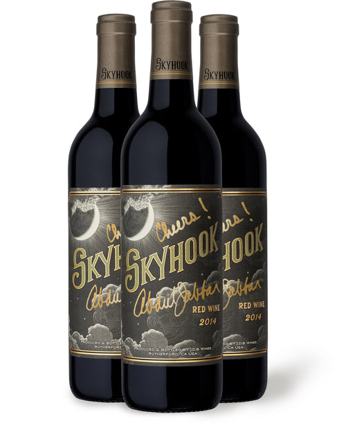 Autographed 3-Pack of Skyhook Wine (2014 RED WINE)